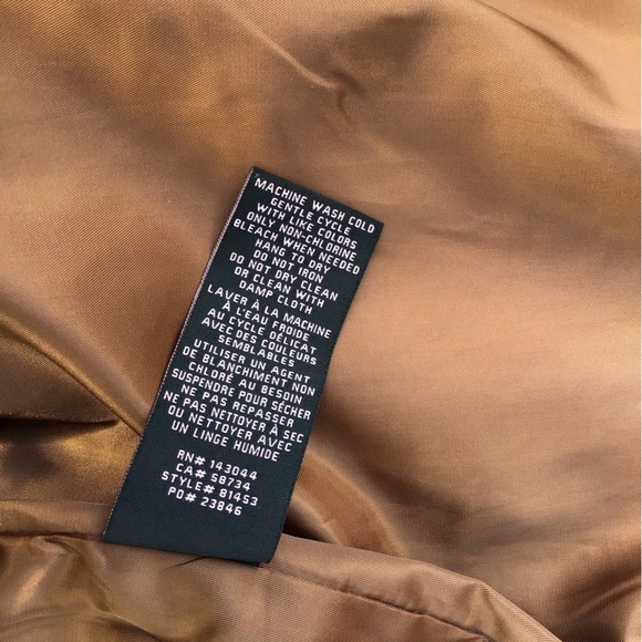 With The Girls By Avec Les Filles Brown Faux Leather Vegan Trench Coat Size M - Picture 8 of 8